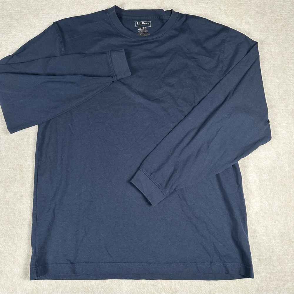 L.L. Bean Light Sweater Mens Medium/Reg Navy Blue 100% Cotton